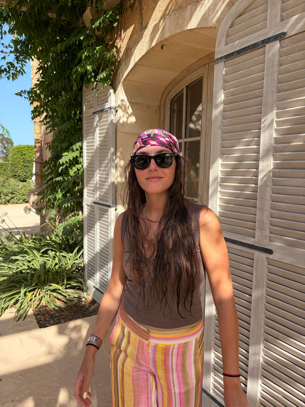 Buganvilla silk scarf