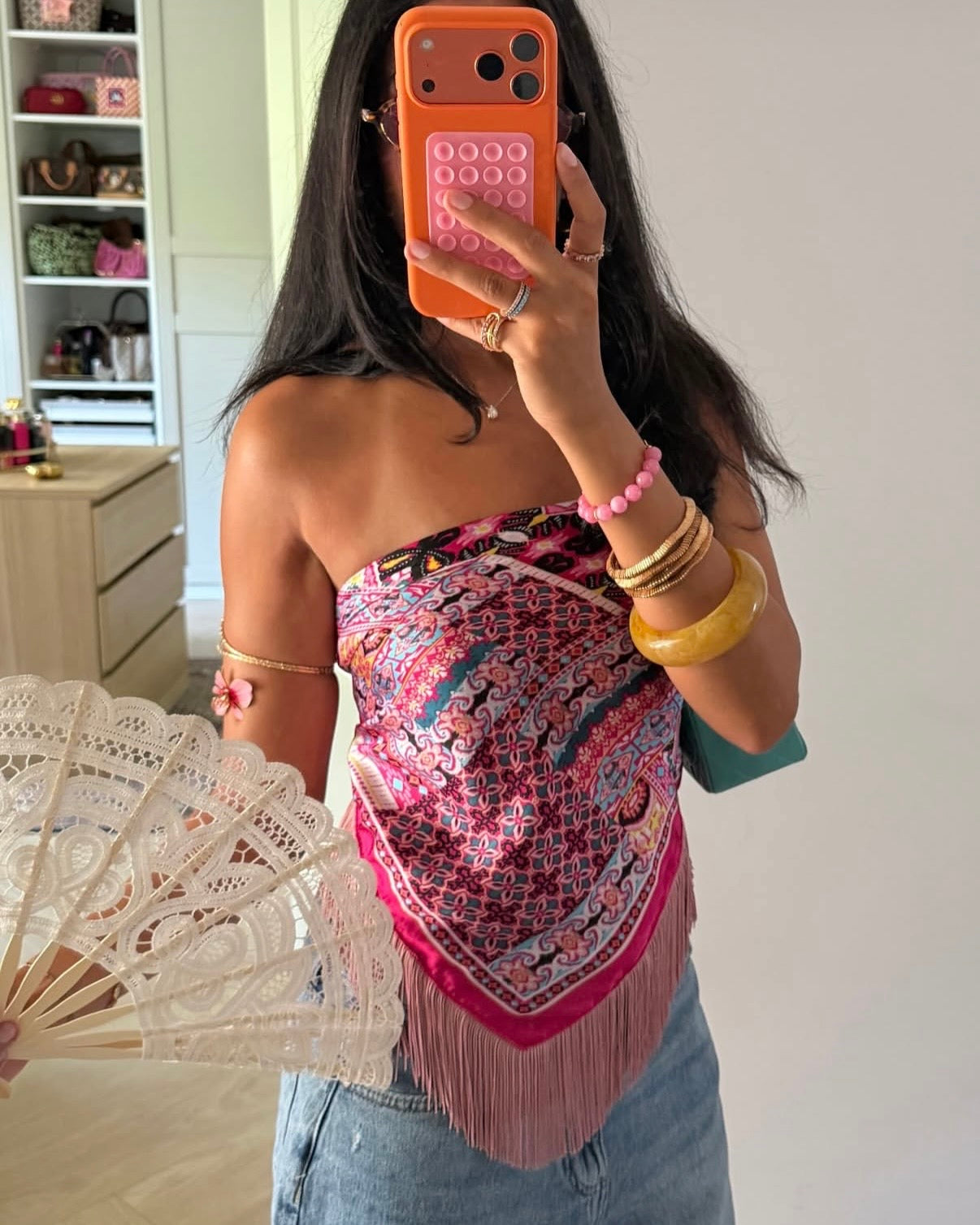 Buganvilla silk scarf